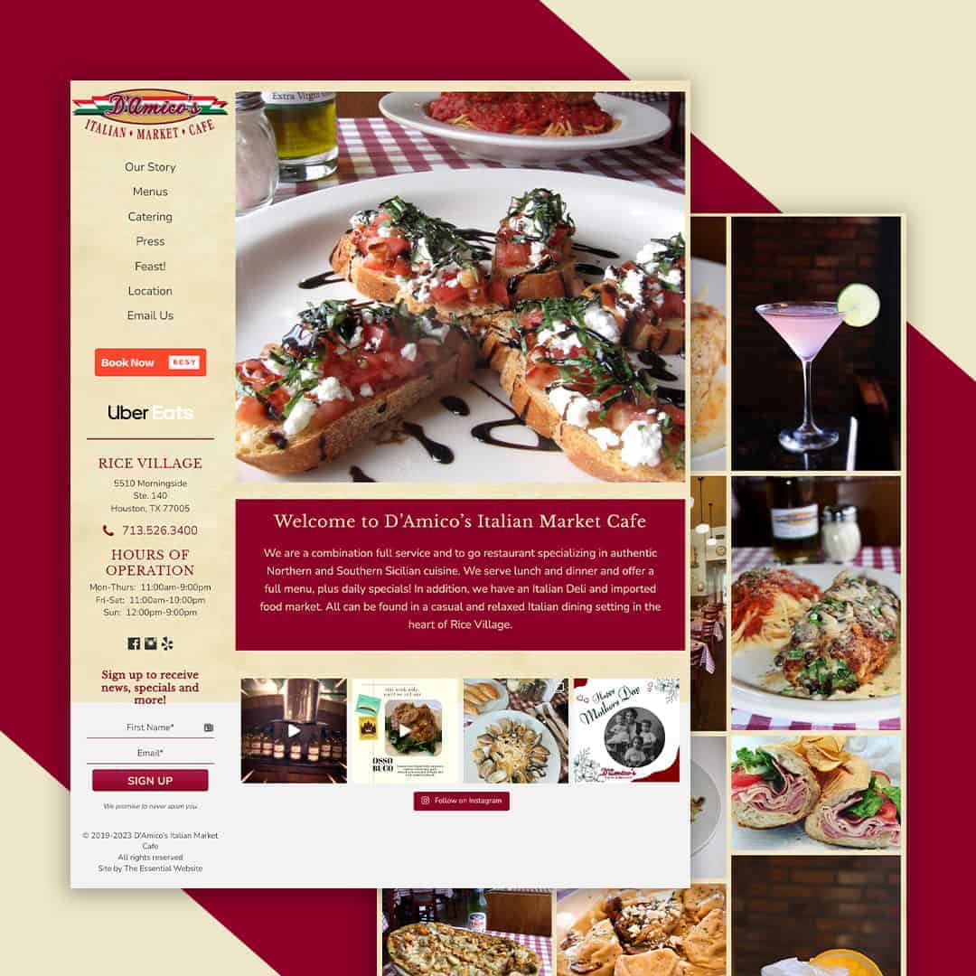 D'Amico's site mockup
